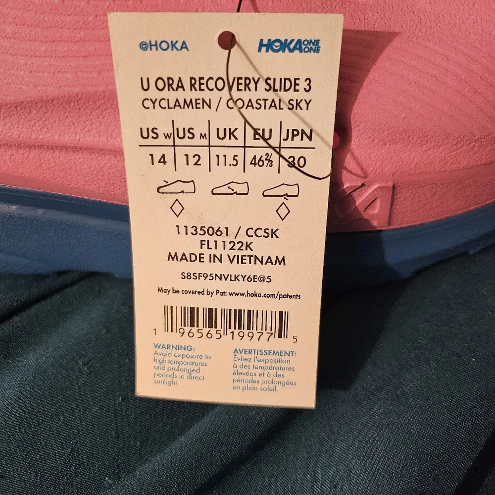 Hoka Cyclamen and‎ Coastal Sky Recovery Slides